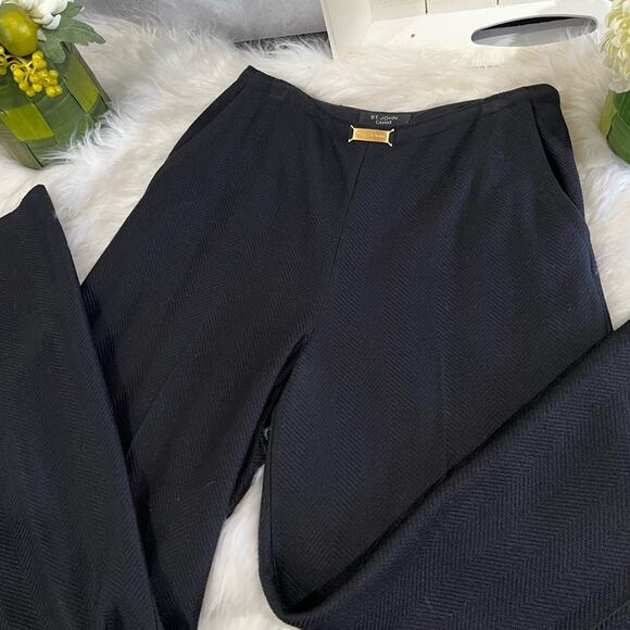 NEW St. John Wool Knit Tailored Classic Longline Suit Jacket Wide Leg Trousers 2 - Picture 13 of 16